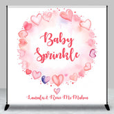 Lofaris Custom Sprinkle Pink Hearts Baby Shower Backdrop